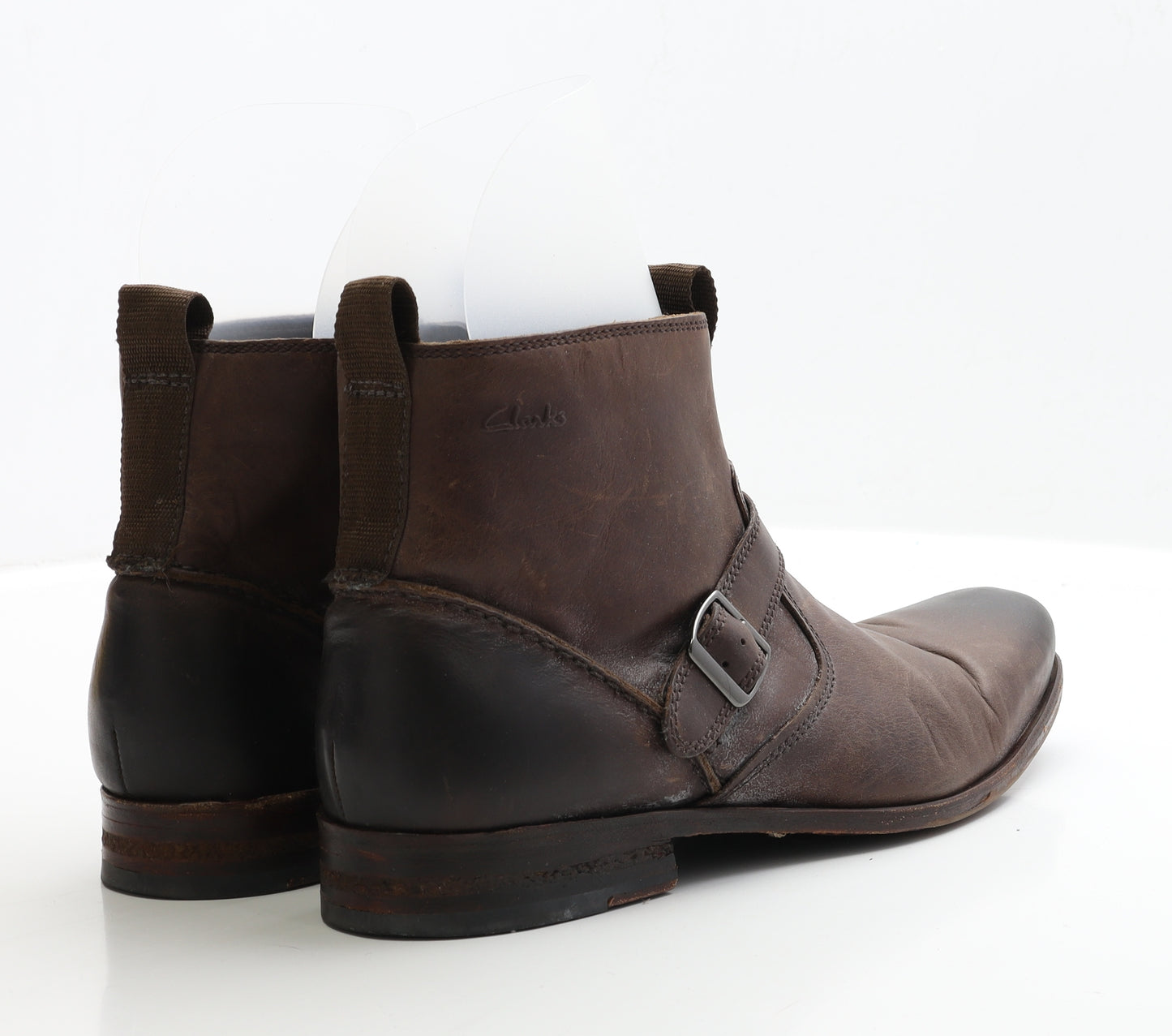 Clarks Mens Brown Faux Leather Bootie Boot UK 9