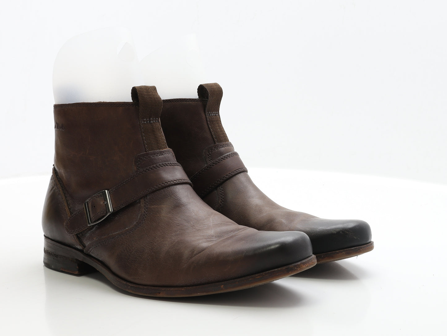 Clarks Mens Brown Faux Leather Bootie Boot UK 9