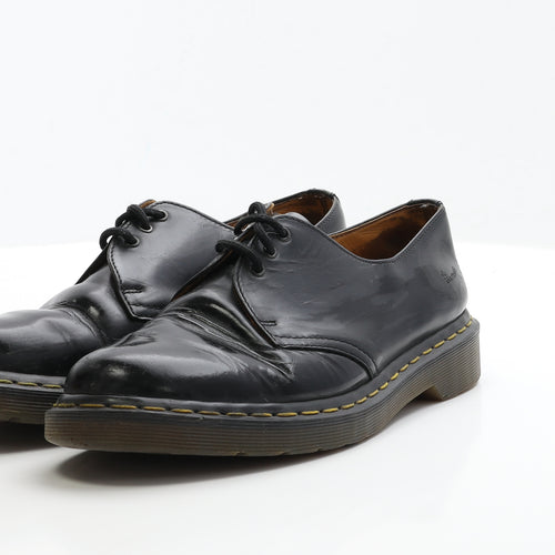Dr. Martens Mens Black Faux Leather Boat Shoe Casual UK 9 EUR 43