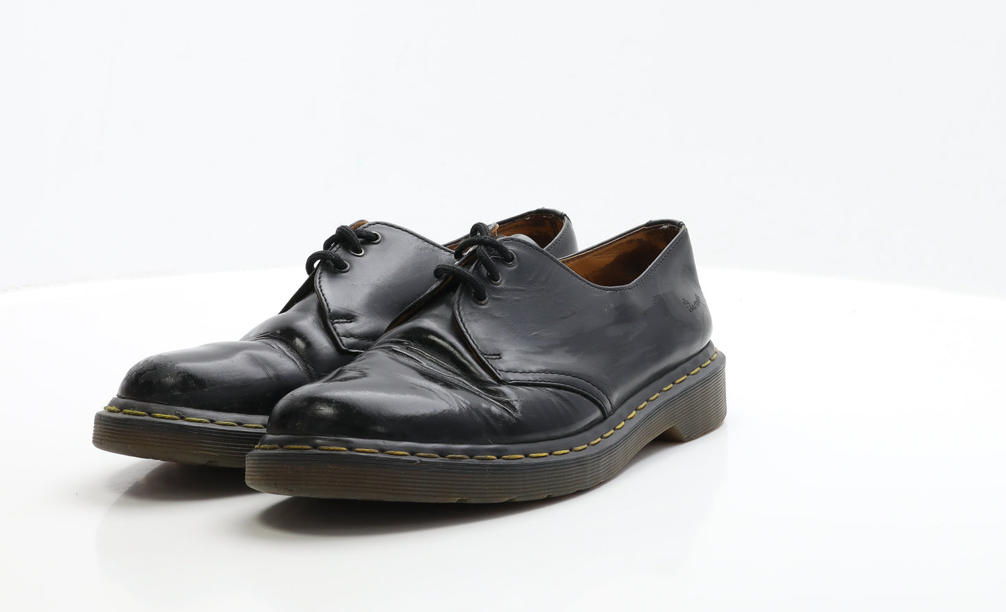 Dr. Martens Mens Black Faux Leather Boat Shoe Casual UK 9 EUR 43