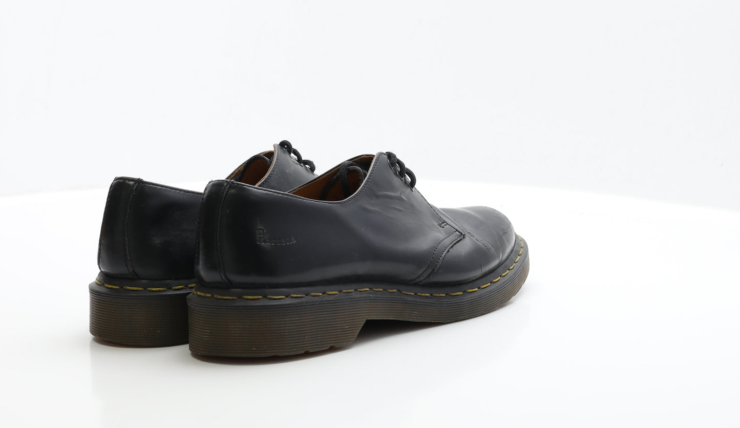 Dr. Martens Mens Black Faux Leather Boat Shoe Casual UK 9 EUR 43
