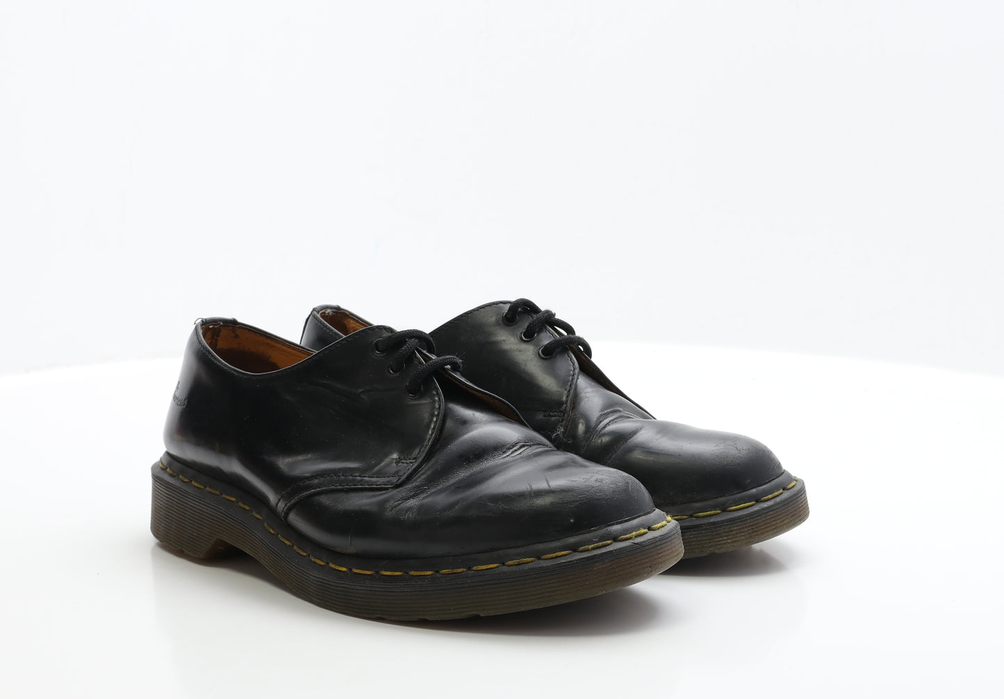Dr. Martens Mens Black Faux Leather Boat Shoe Casual UK 9 EUR 43
