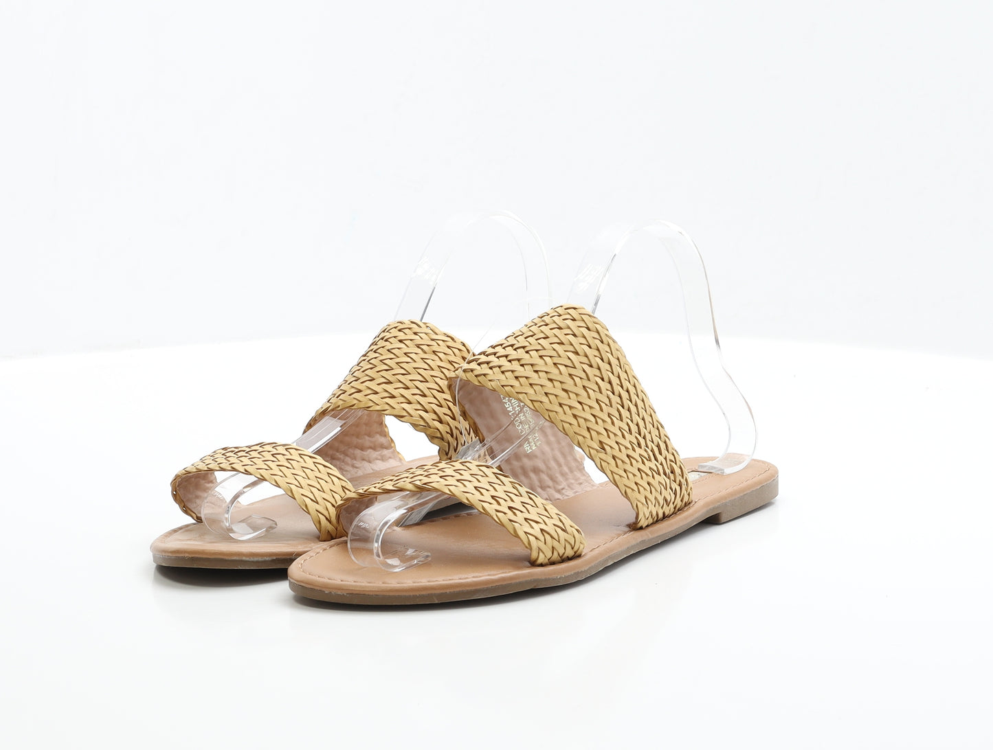 Primark Womens Yellow Polyester Slip On Flat UK 6 EUR 39