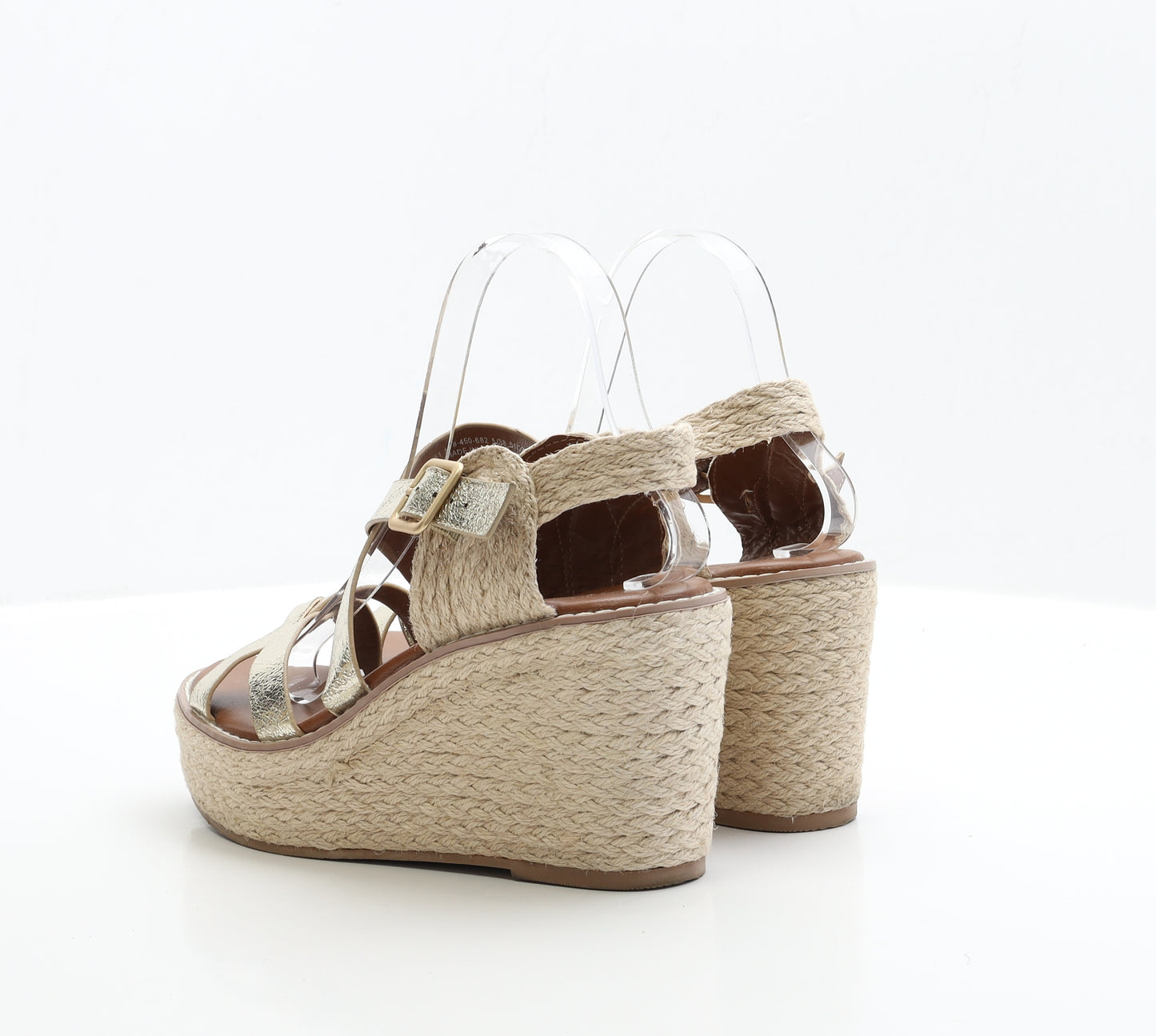 NEXT Womens Gold Polyester Strappy Heel UK 5 EUR 38