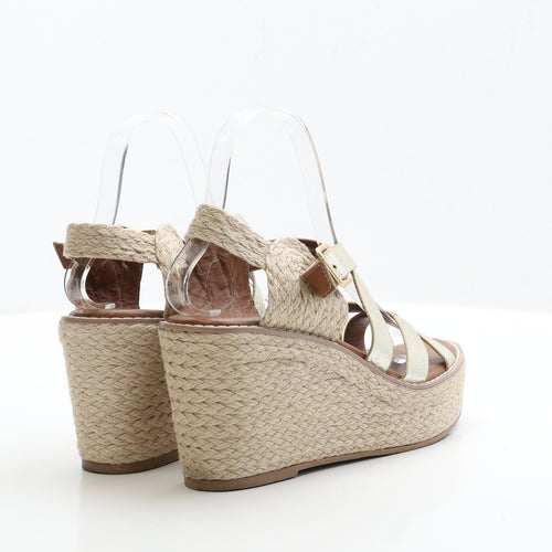 NEXT Womens Gold Polyester Strappy Heel UK 5 EUR 38