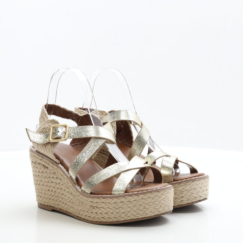 NEXT Womens Gold Polyester Strappy Heel UK 5 EUR 38