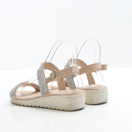 Lipsy Womens Pink Polyester Slip On Sandal UK 4 EUR 37