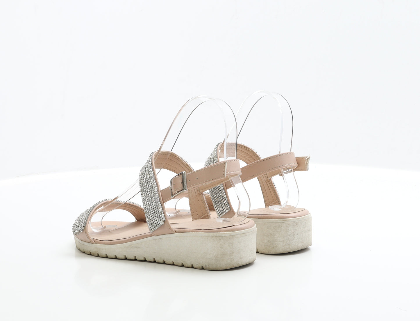 Lipsy Womens Pink Polyester Slip On Sandal UK 4 EUR 37