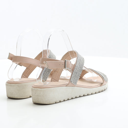 Lipsy Womens Pink Polyester Slip On Sandal UK 4 EUR 37