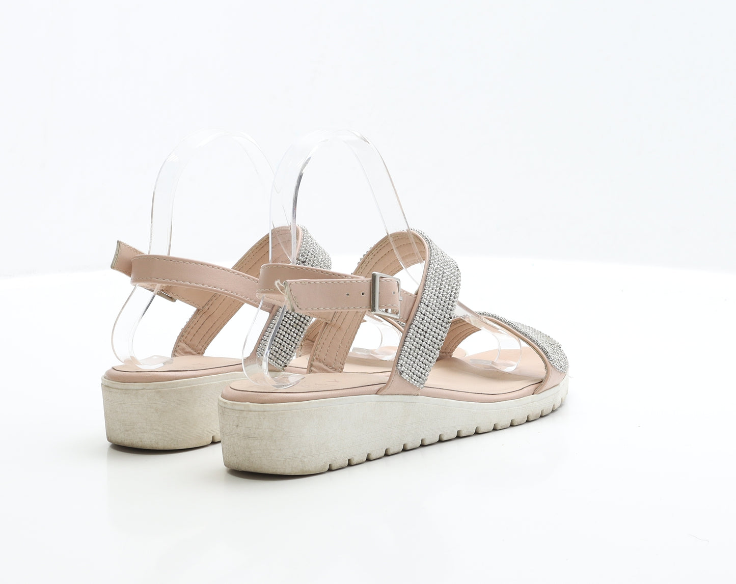 Lipsy Womens Pink Polyester Slip On Sandal UK 4 EUR 37