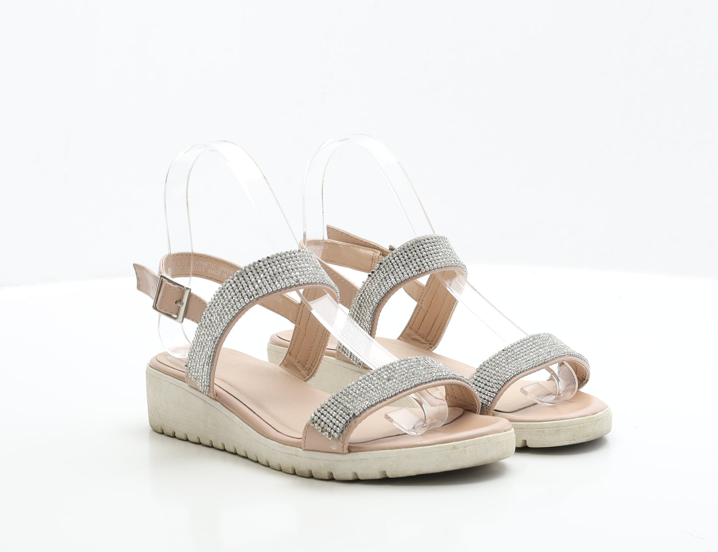 Lipsy Womens Pink Polyester Slip On Sandal UK 4 EUR 37
