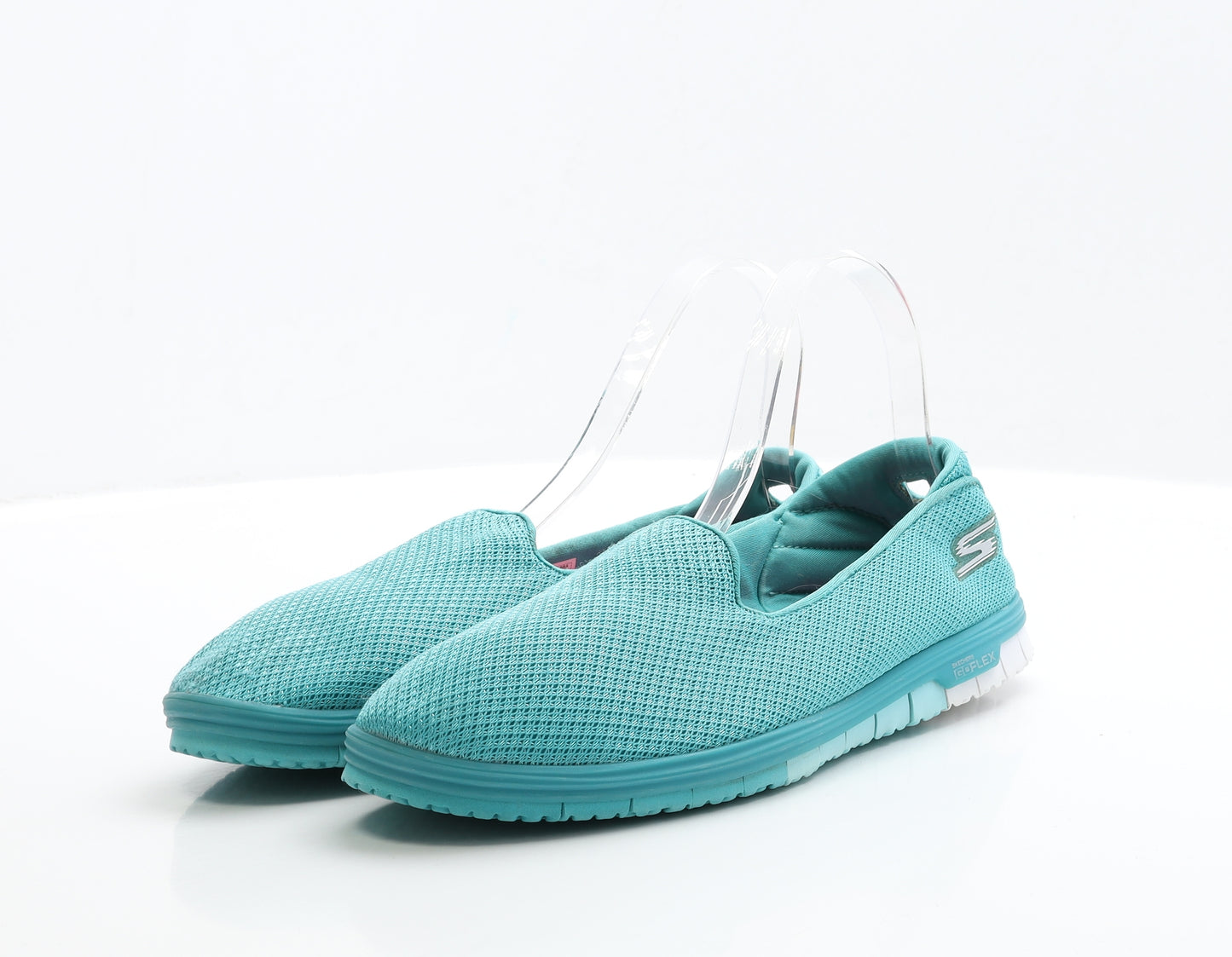 Skechers Womens Blue Polyester Trainer UK 6.5 EUR 39.5 - Go Flex