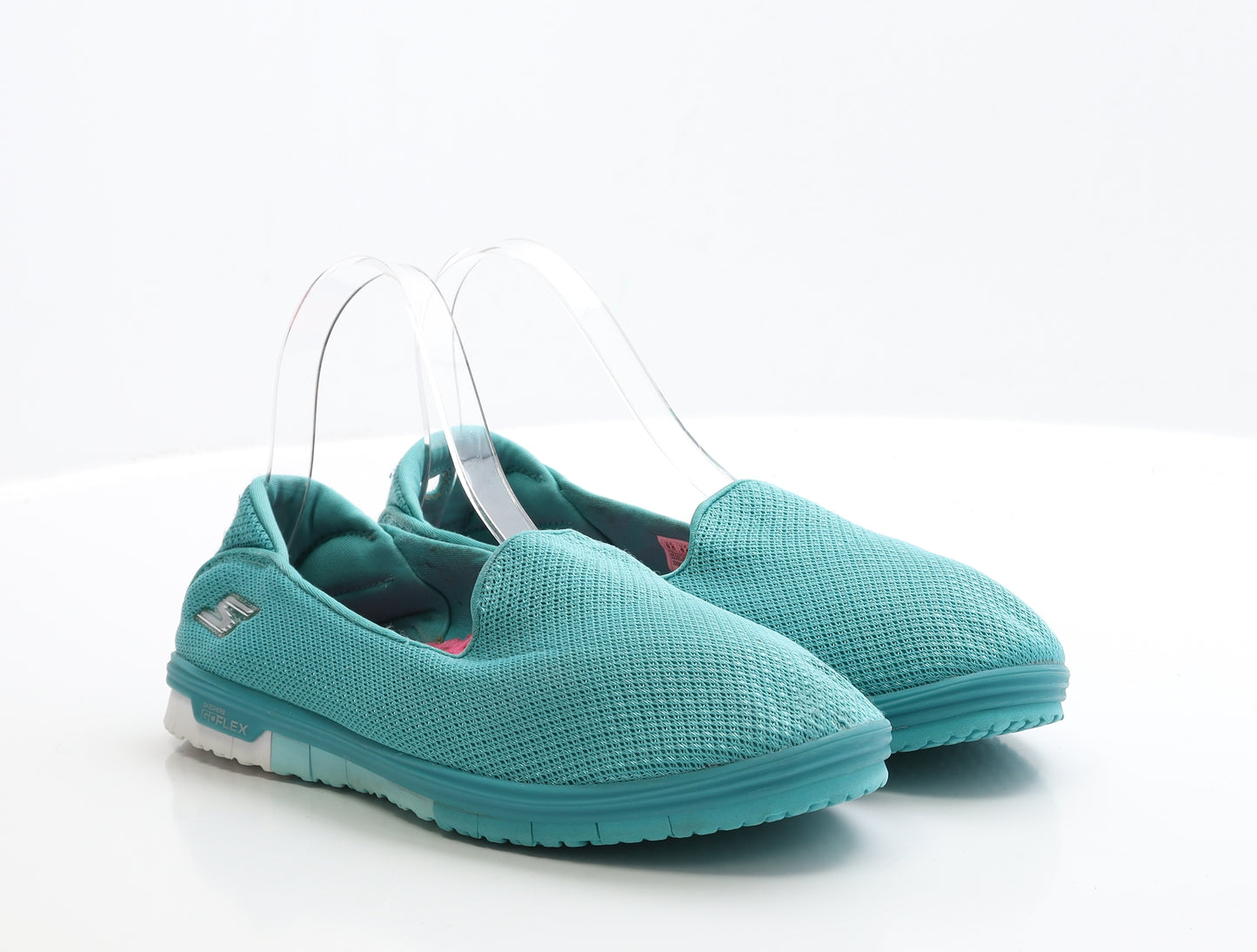 Skechers Womens Blue Polyester Trainer UK 6.5 EUR 39.5 - Go Flex