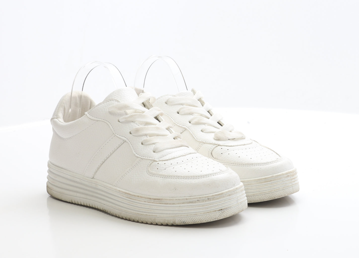 Missguided Womens White Polyester Trainer UK 7