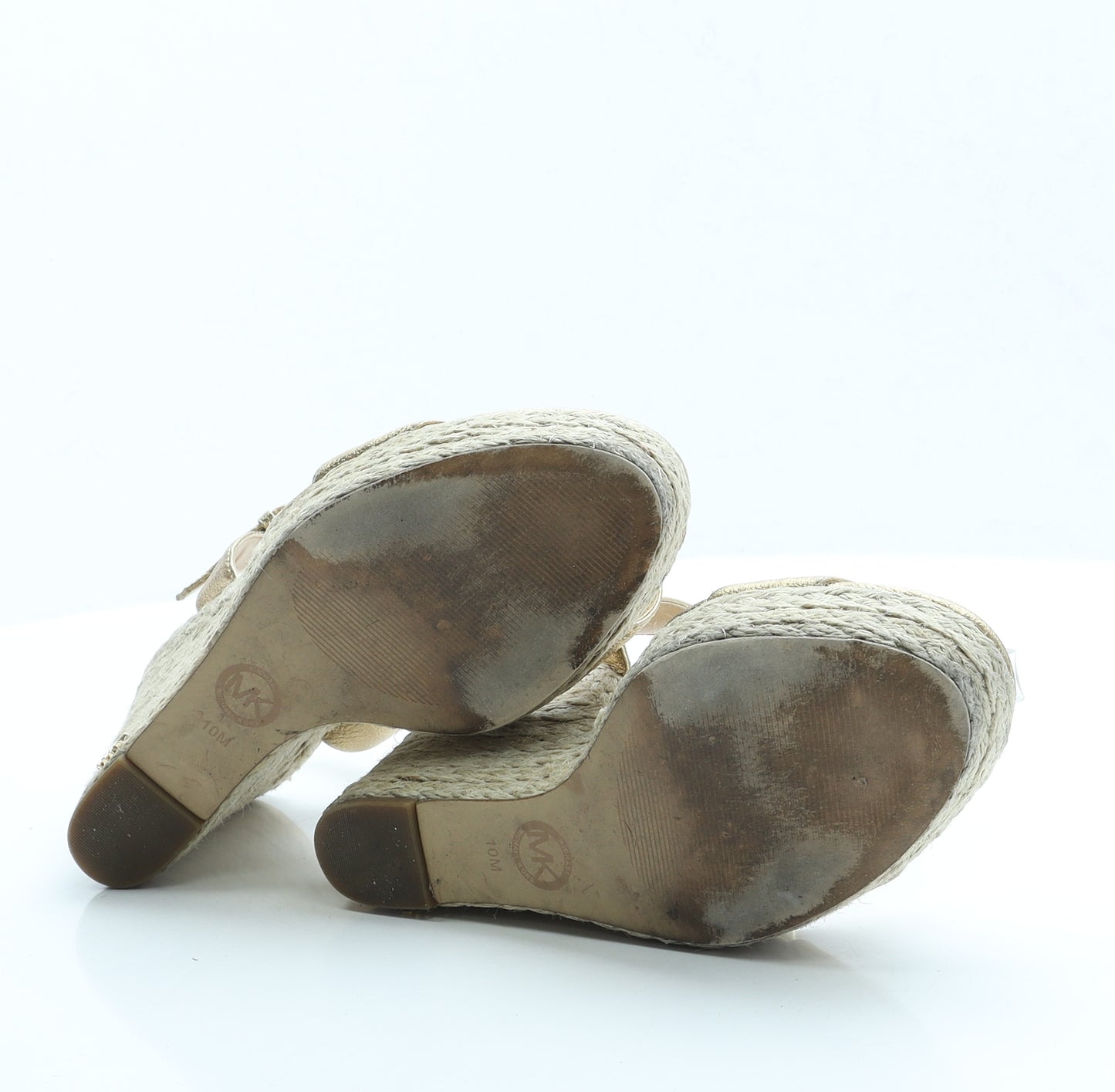 Michael Kors Womens Gold Polyester Espadrille Heel UK 8 US 10
