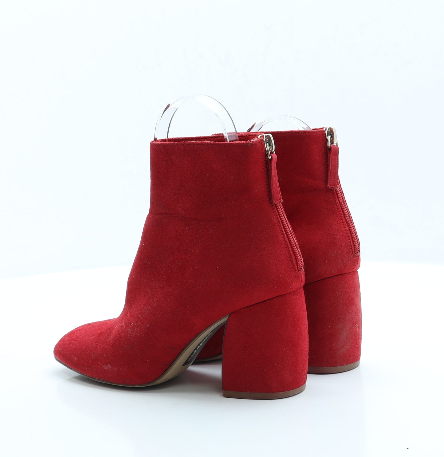Stradivarius Womens Red Faux Suede Bootie Boot UK 3 EUR 36