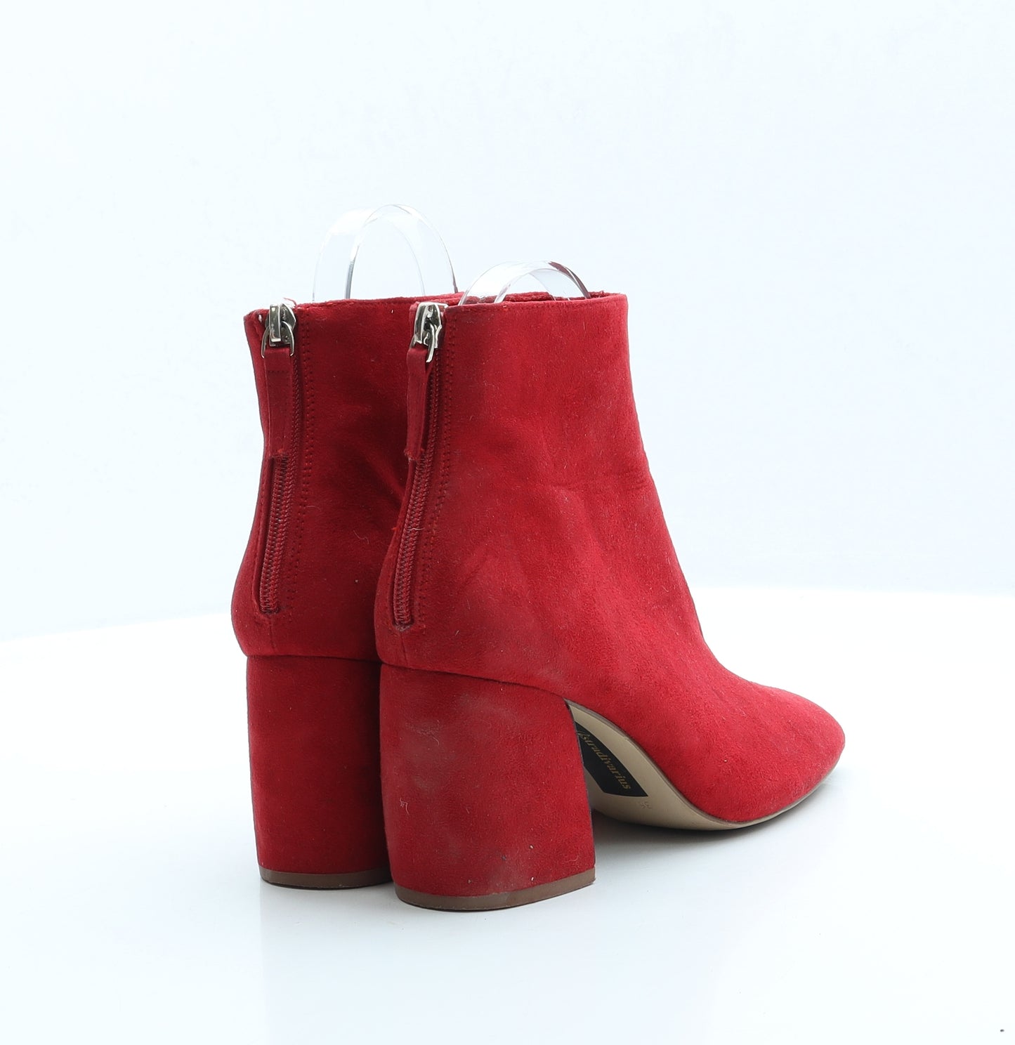 Stradivarius Womens Red Faux Suede Bootie Boot UK 3 EUR 36
