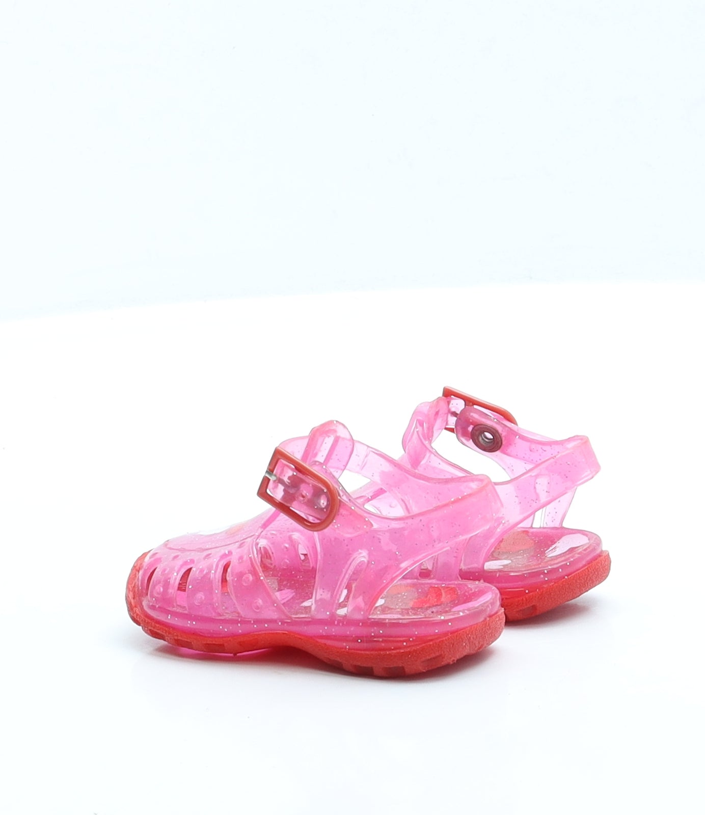 Preworn Girls Pink Rubber Slingback Sandal UK 2