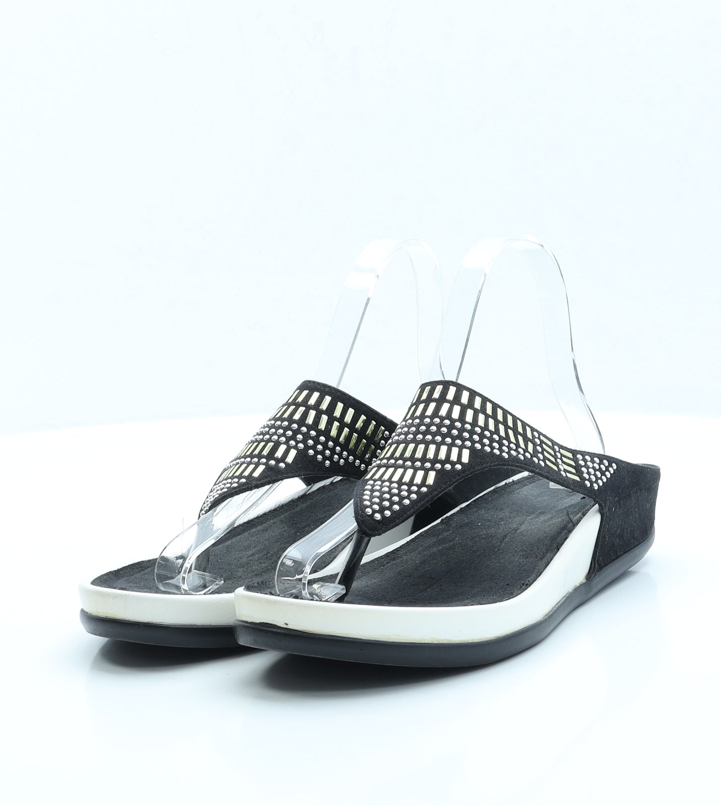 Bellissimo Womens Black Polyester Thong Sandal UK 7 EUR 40