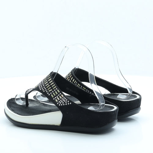 Bellissimo Womens Black Polyester Thong Sandal UK 7 EUR 40