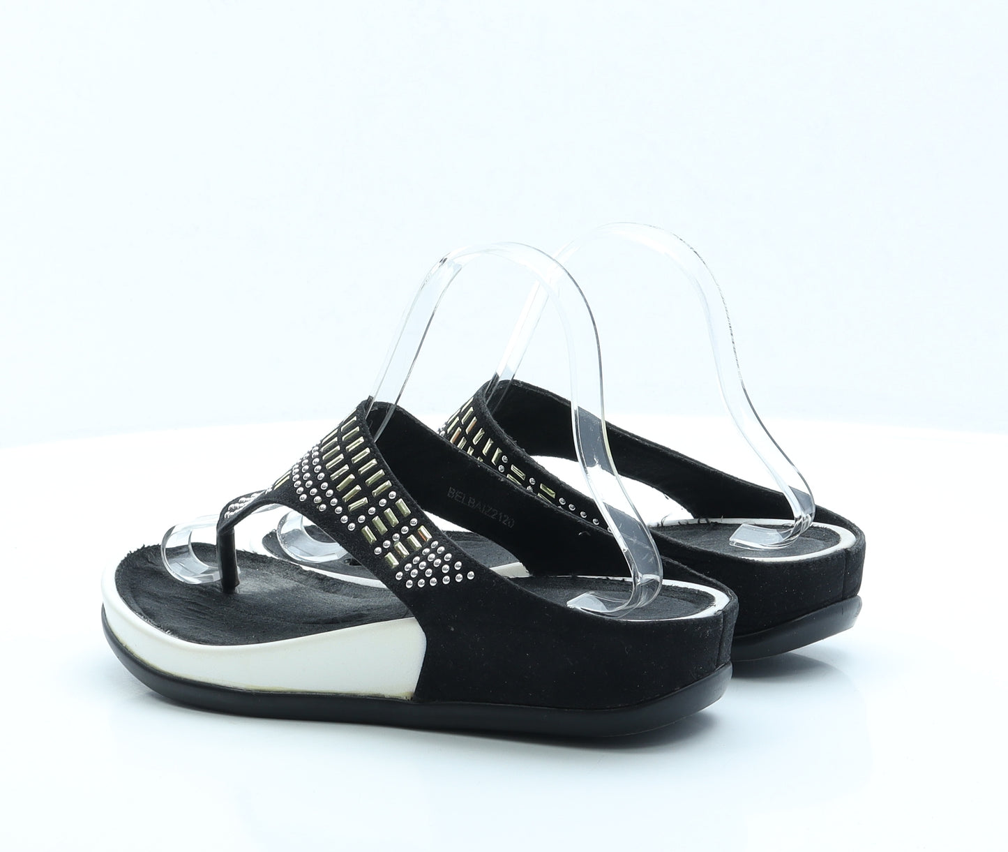 Bellissimo Womens Black Polyester Thong Sandal UK 7 EUR 40