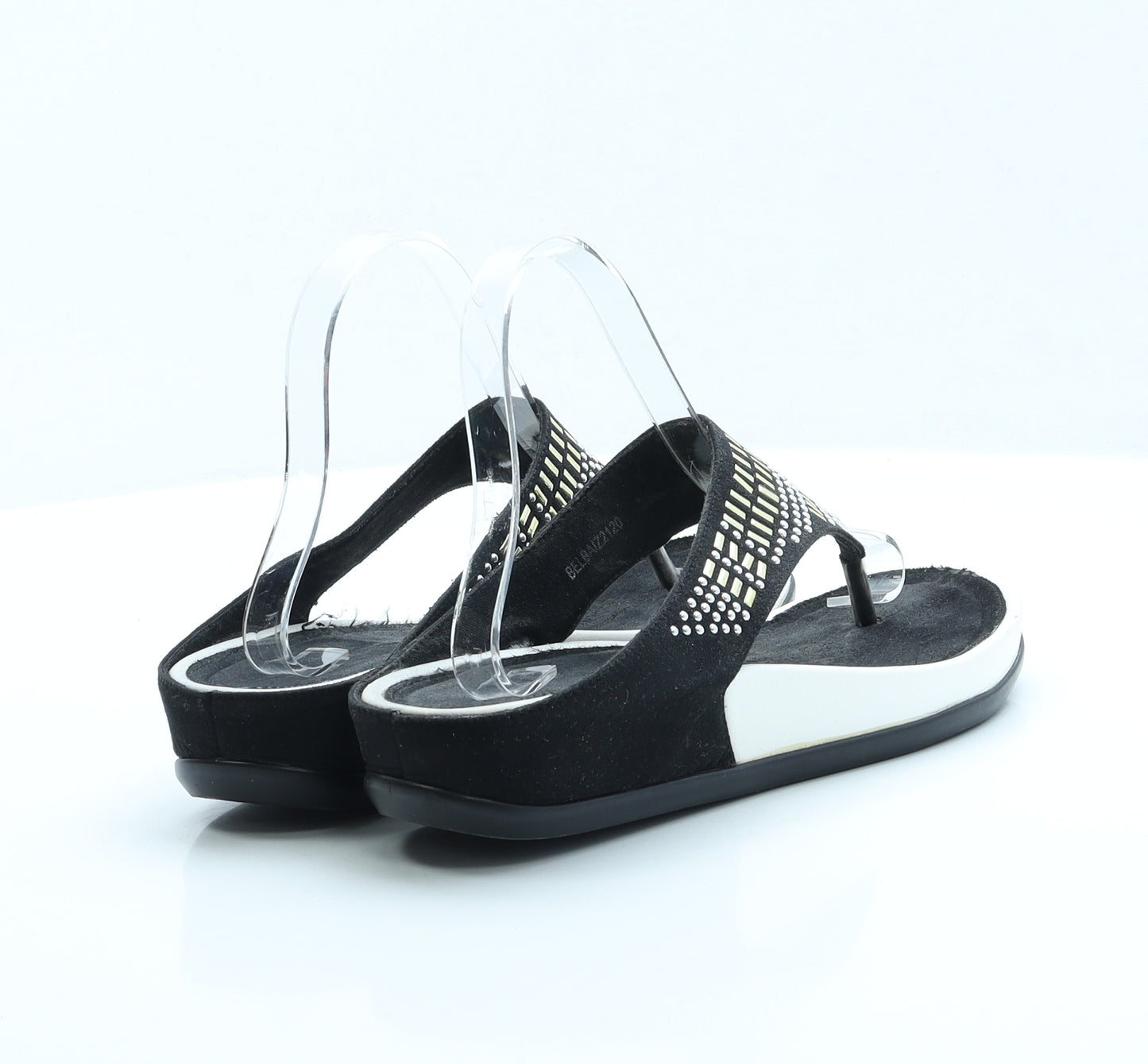 Bellissimo Womens Black Polyester Thong Sandal UK 7 EUR 40