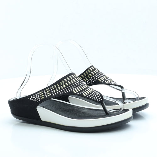 Bellissimo Womens Black Polyester Thong Sandal UK 7 EUR 40
