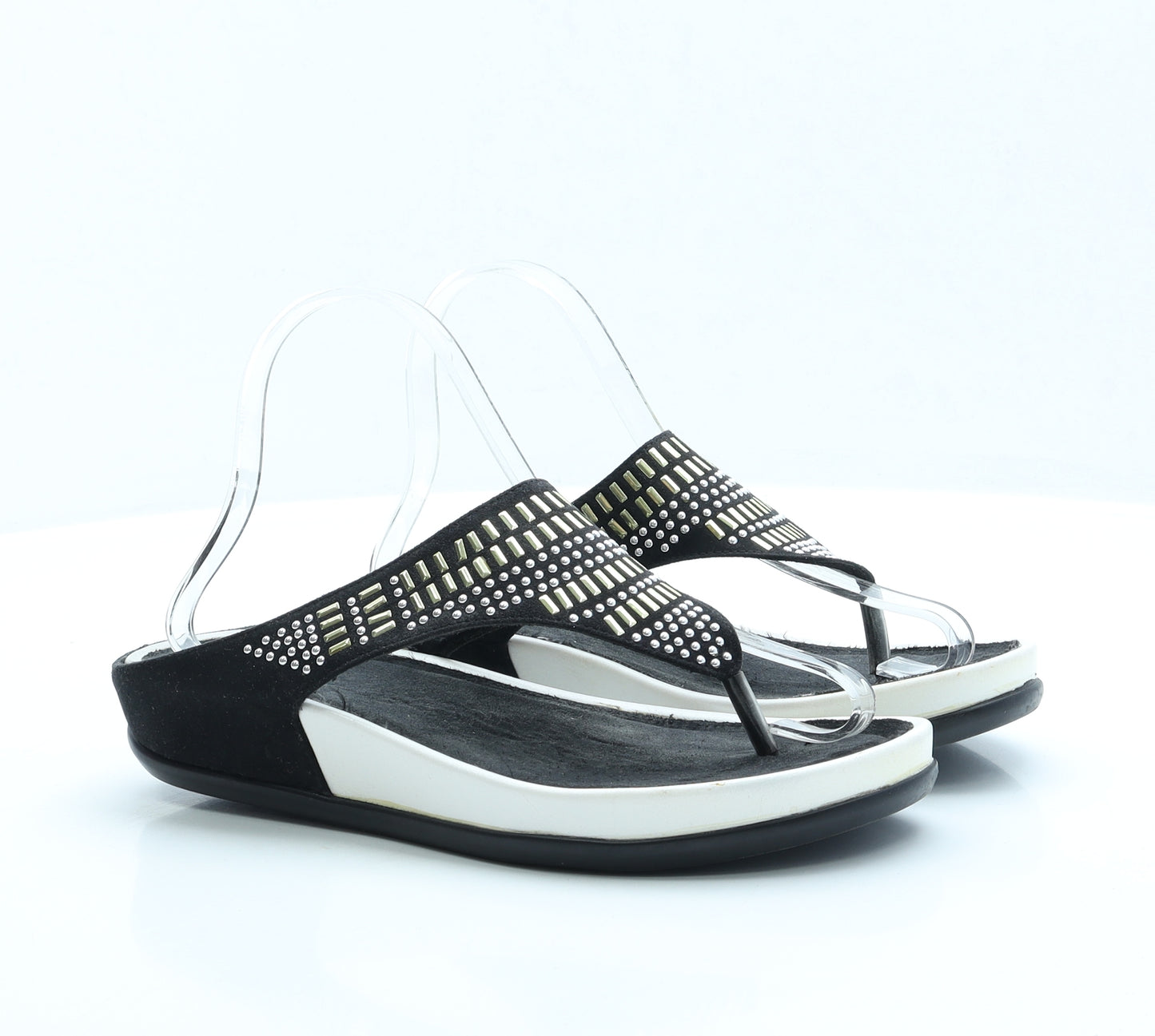 Bellissimo Womens Black Polyester Thong Sandal UK 7 EUR 40