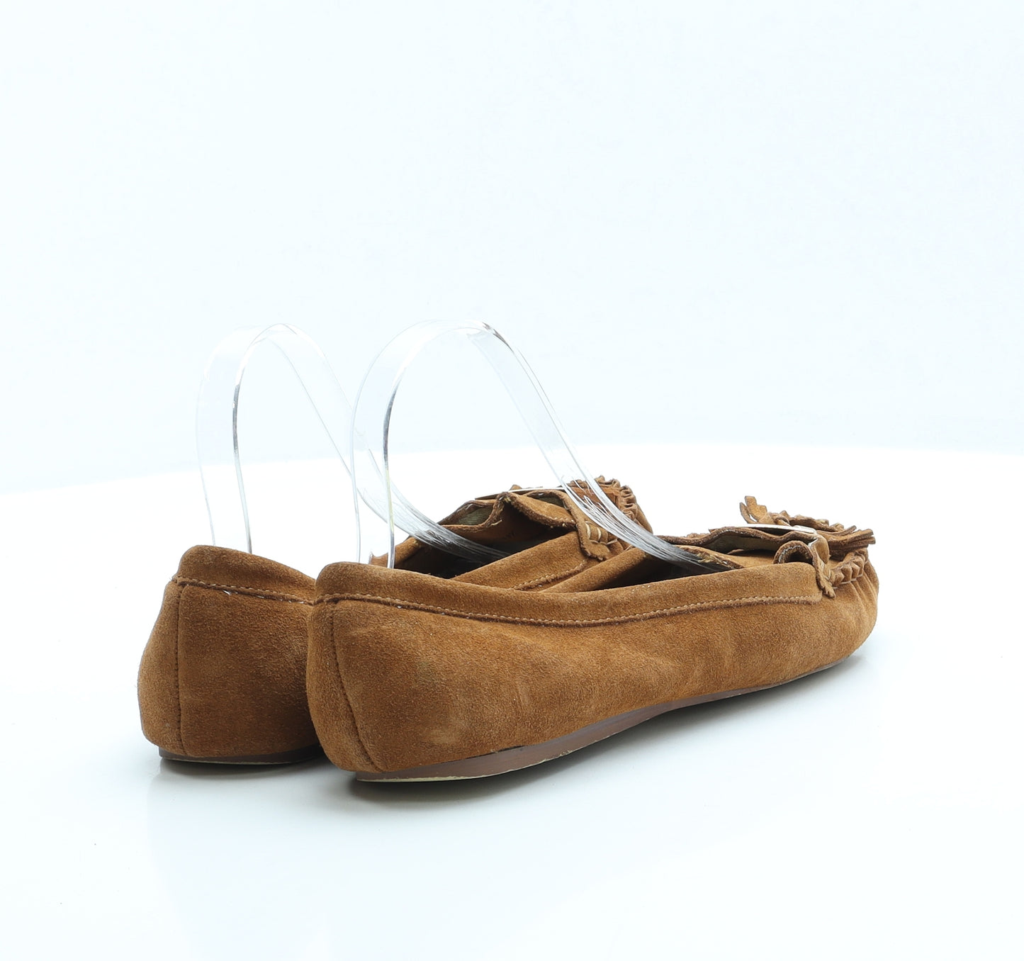 New Look Womens Brown Faux Suede Loafer Flat UK 7 EUR 40 - Wide Fit