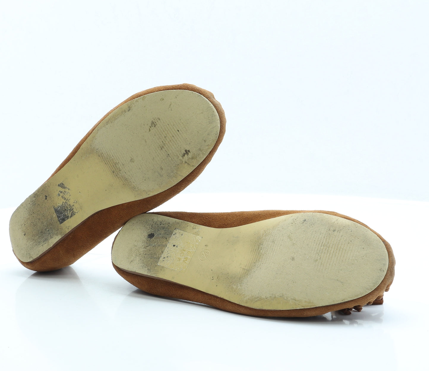 New Look Womens Brown Faux Suede Loafer Flat UK 7 EUR 40 - Wide Fit