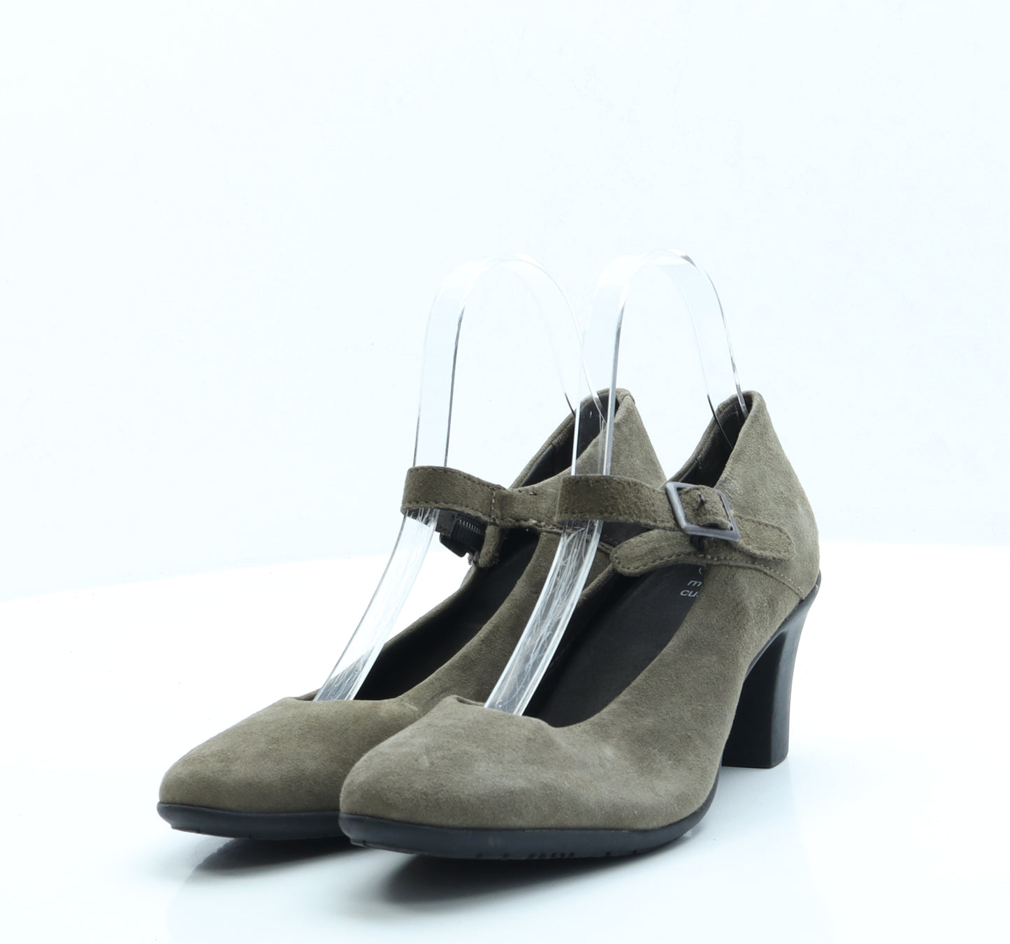 Scholl Womens Green Faux Suede Court Heel UK 4 EUR 37