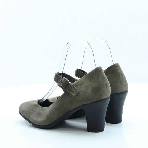 Scholl Womens Green Faux Suede Court Heel UK 4 EUR 37
