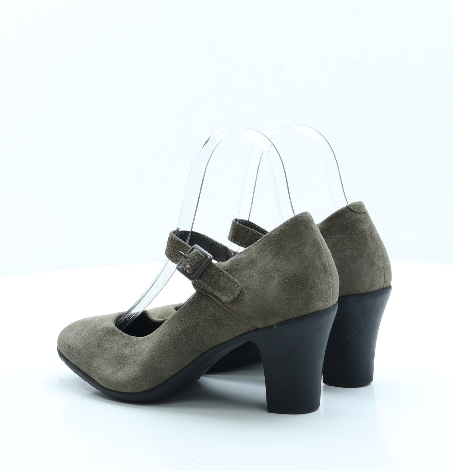 Scholl Womens Green Faux Suede Court Heel UK 4 EUR 37