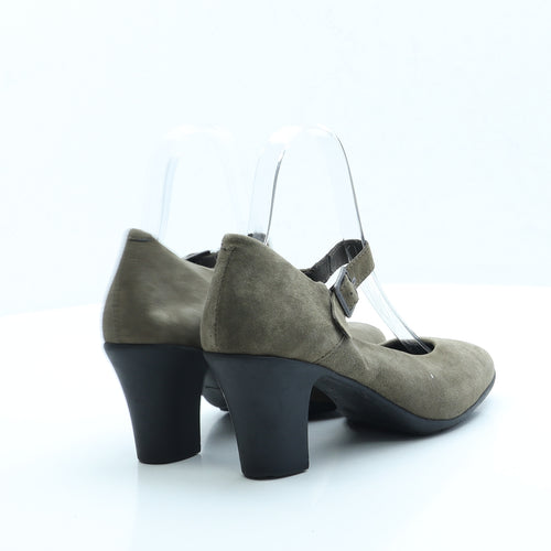 Scholl Womens Green Faux Suede Court Heel UK 4 EUR 37