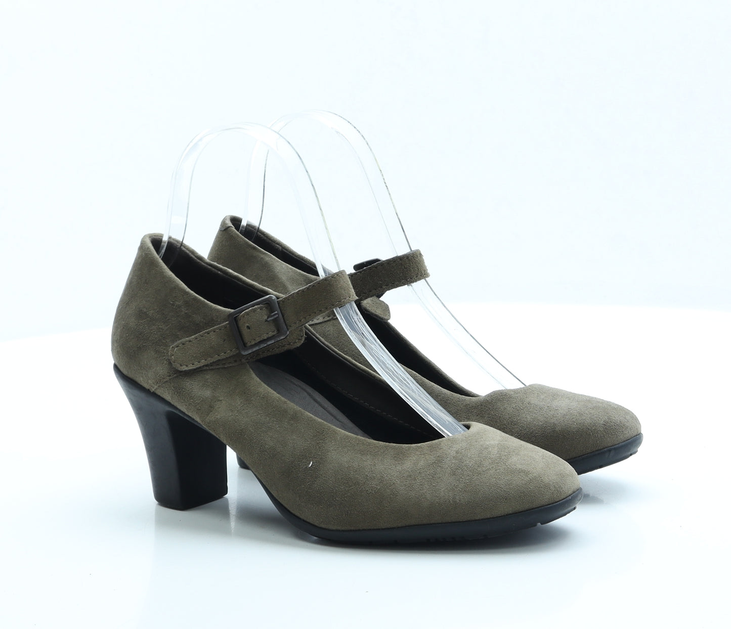 Scholl Womens Green Faux Suede Court Heel UK 4 EUR 37