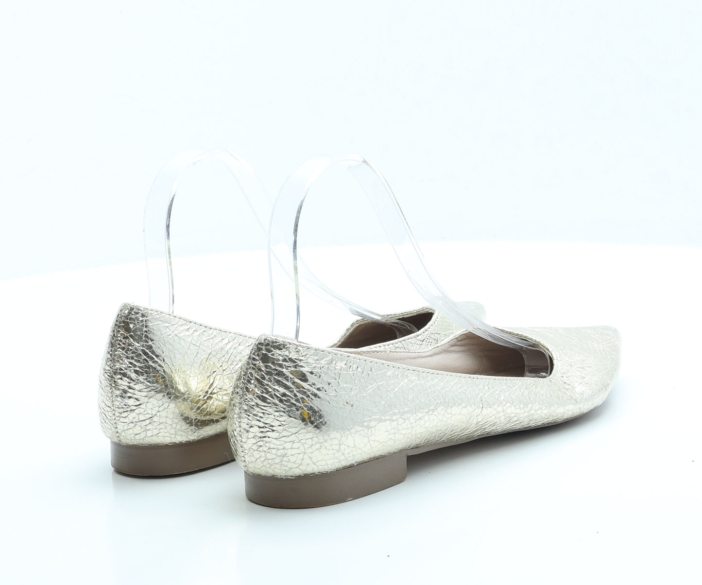ASOS Womens Gold Faux Leather Slip On Flat UK 7