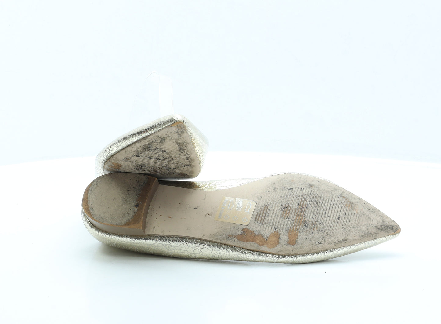 ASOS Womens Gold Faux Leather Slip On Flat UK 7