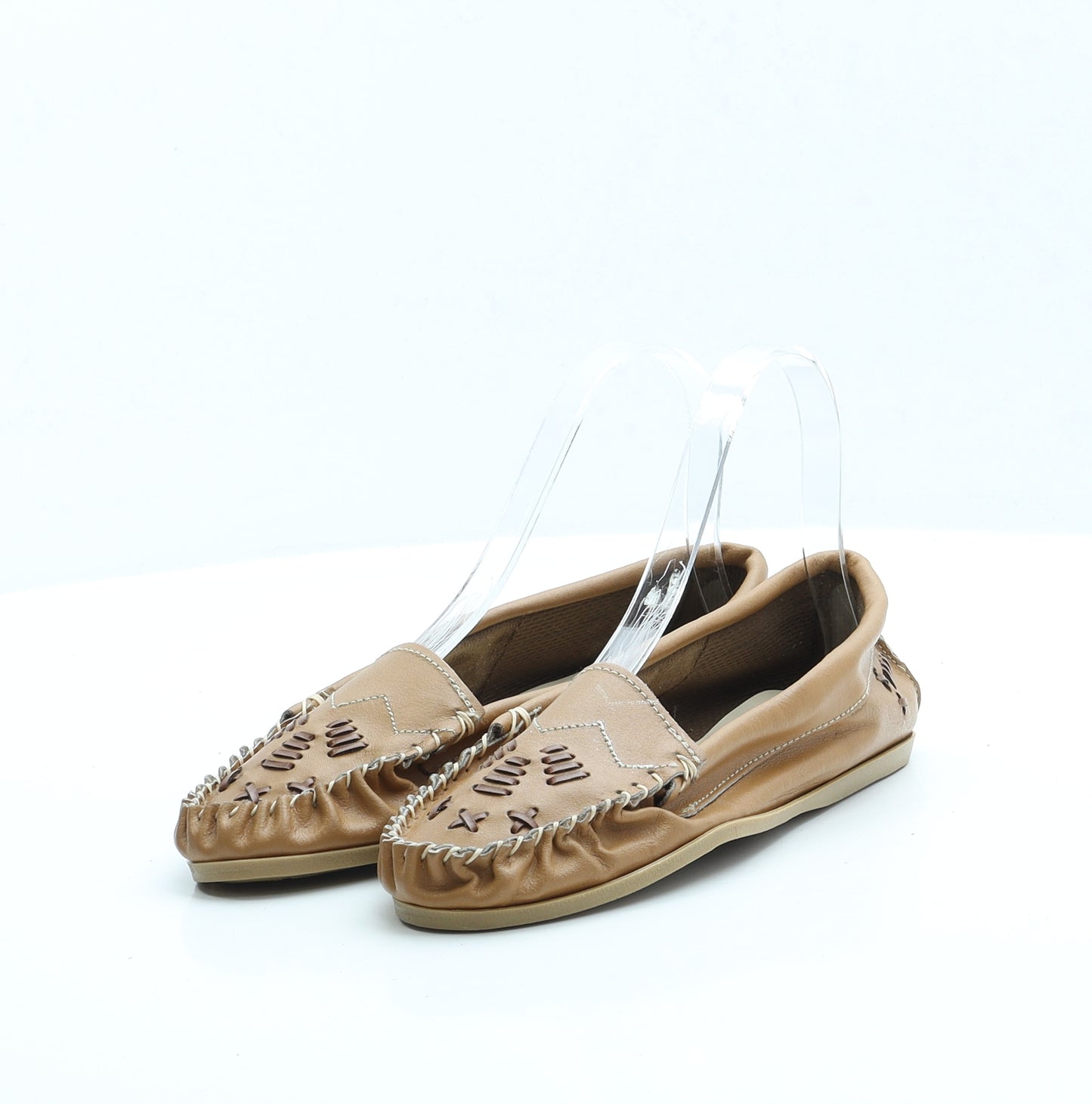 Angelique Womens Brown Leather Flat UK 4