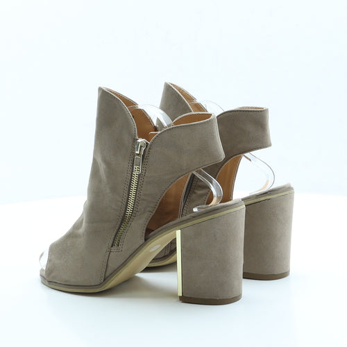 Atmosphere Womens Brown Faux Suede Slingback Heel UK 6 EUR 39