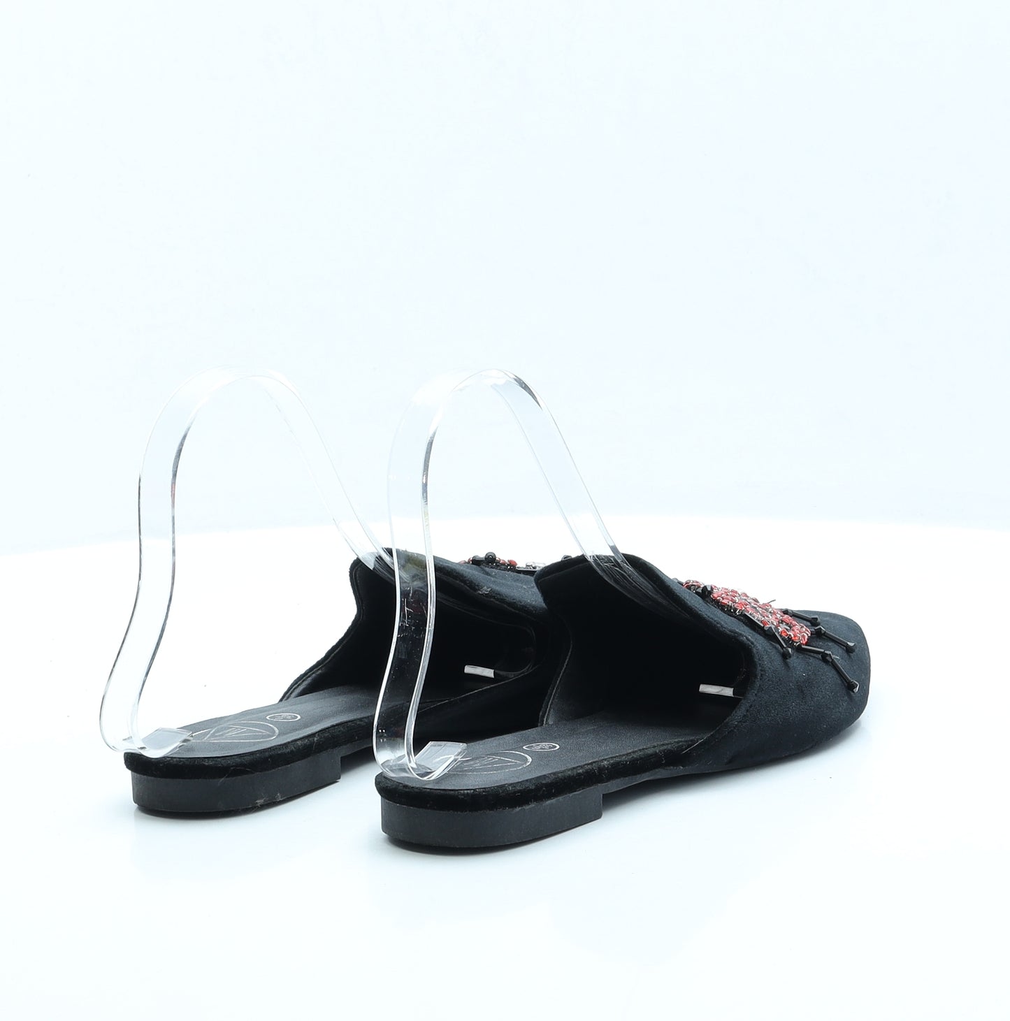 Missguided Womens Black Cotton Slip On Flat UK 6 EUR 39 - Ladybird