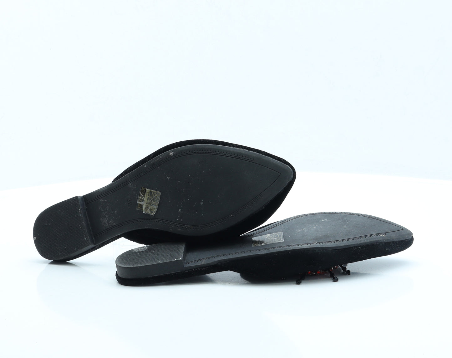 Missguided Womens Black Cotton Slip On Flat UK 6 EUR 39 - Ladybird