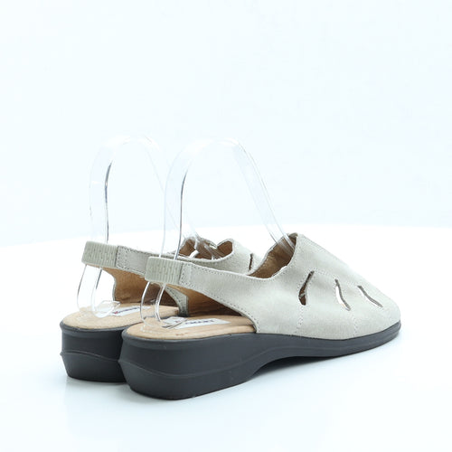 Damart Womens Grey Faux Suede Slingback Sandal UK 6