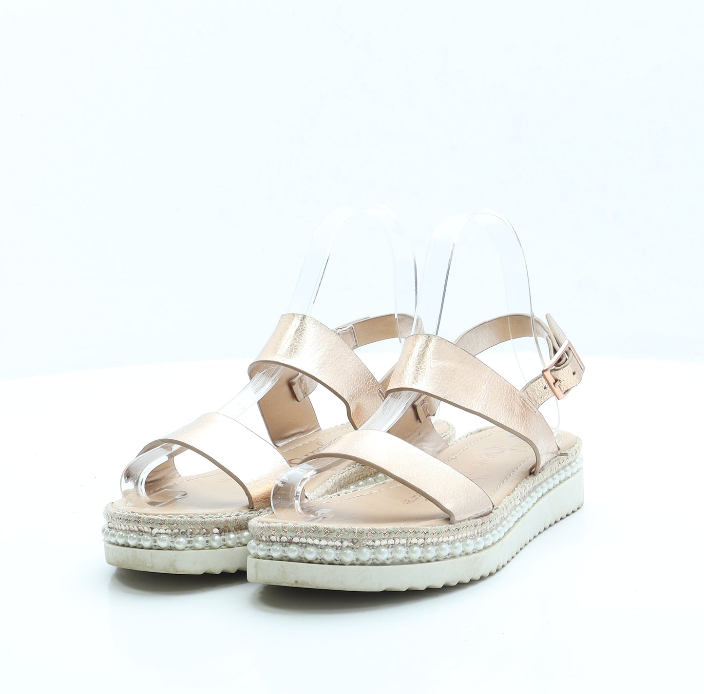 George Girls Gold Faux Leather Strappy Sandal UK 3 EUR 36