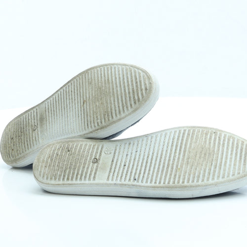 Primark Womens Blue Geometric Fabric Slip On Flat UK 5 EUR 38 US 7 - Anchor