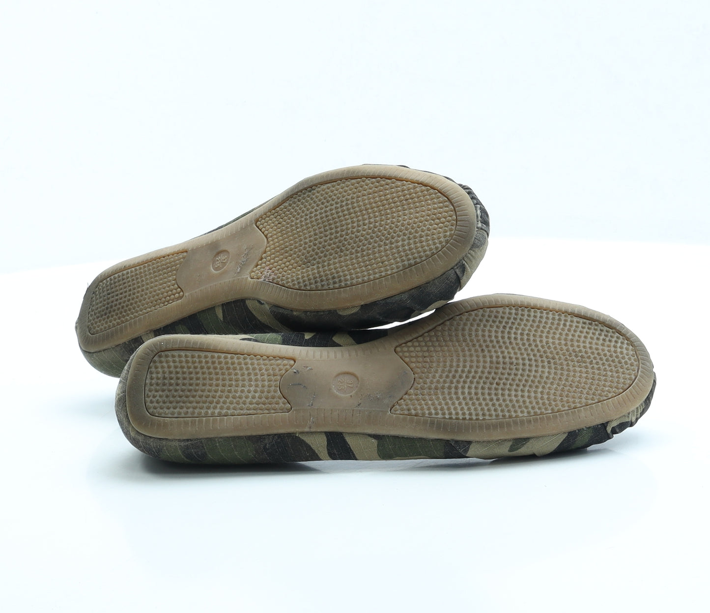 QUBE Womens Green Camouflage Polyester Flat UK 4 EUR 37