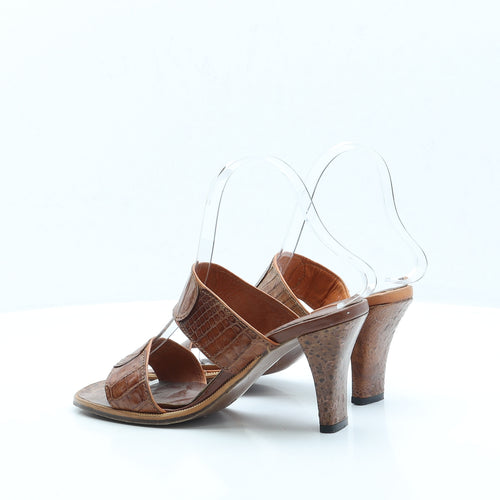 Preworn Womens Brown Polyester Strappy Heel UK 5 EUR 38