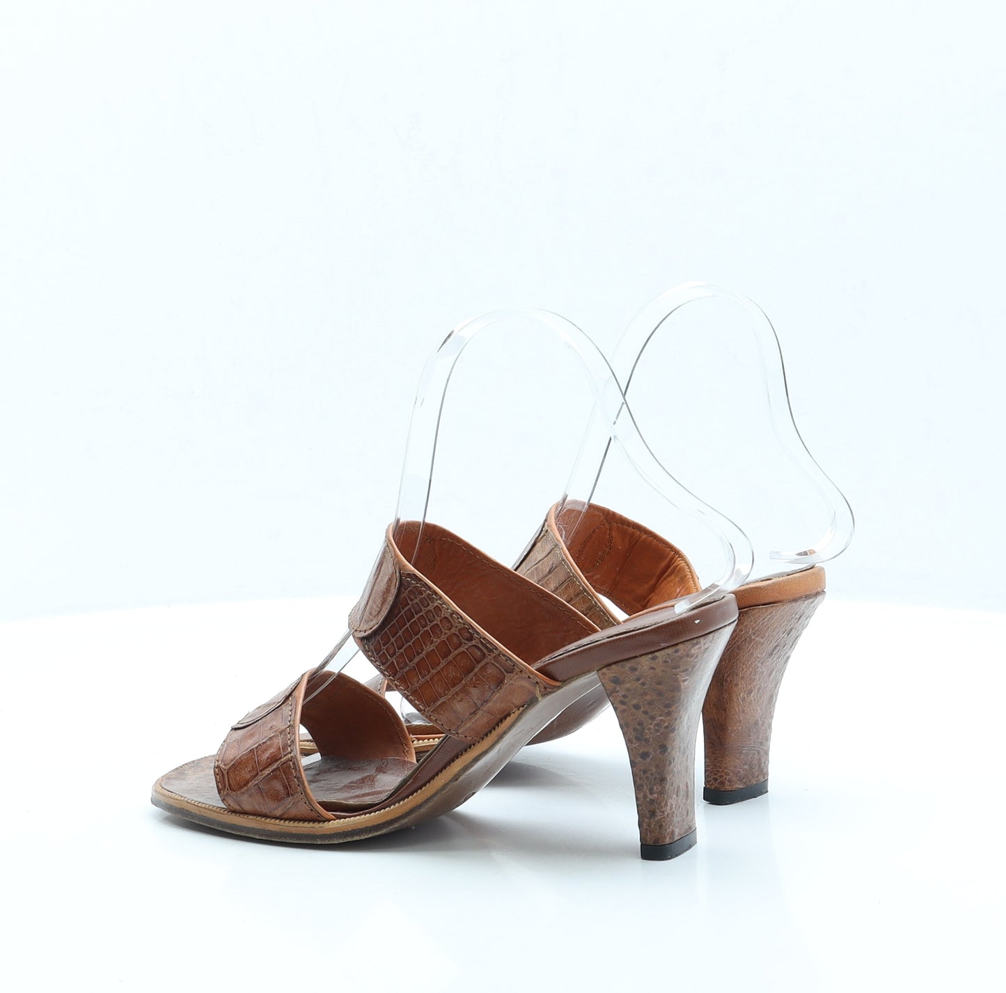 Preworn Womens Brown Polyester Strappy Heel UK 5 EUR 38