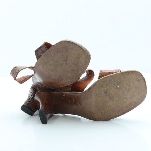 Preworn Womens Brown Polyester Strappy Heel UK 5 EUR 38