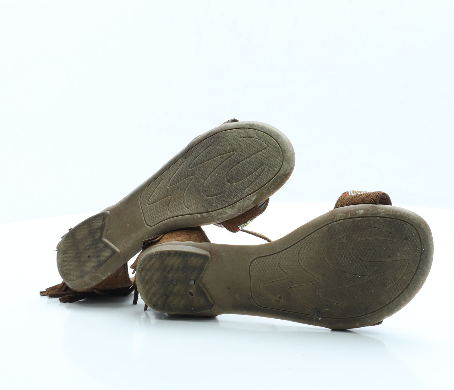 Peacocks Womens Brown Polyester Strappy Sandal UK 6 EUR 39