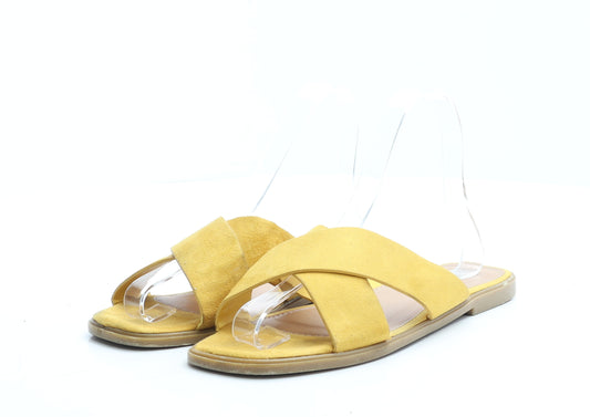 Laura Mode Womens Yellow Polyester Flat UK 5 EUR 38